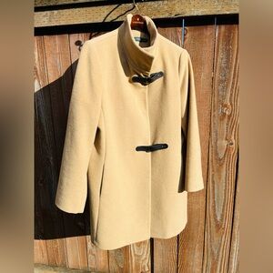 Lauren Ralph Lauren RARE Wool: Buckle-Snap Front Walker Coat Camel Color Size 16